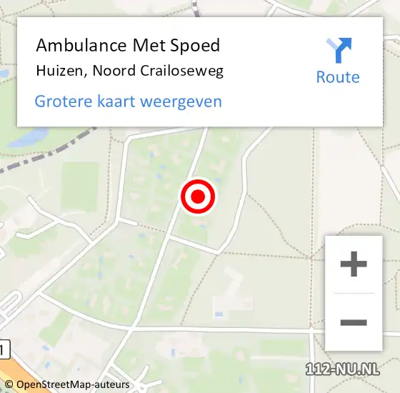 Locatie op kaart van de 112 melding: Ambulance Met Spoed Naar Huizen, Noord Crailoseweg op 22 september 2014 12:11