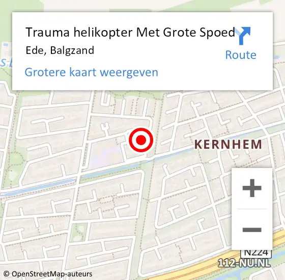 Locatie op kaart van de 112 melding: Trauma helikopter Met Grote Spoed Naar Ede, Balgzand op 16 januari 2024 10:32