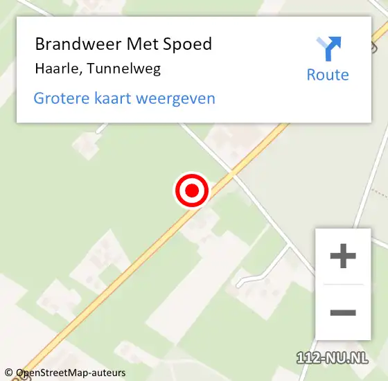 Locatie op kaart van de 112 melding: Brandweer Met Spoed Naar Haarle, Tunnelweg op 22 september 2014 12:15