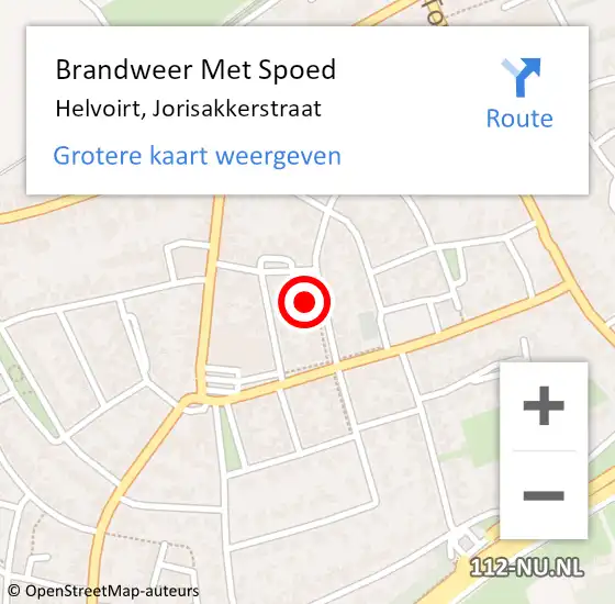 Locatie op kaart van de 112 melding: Brandweer Met Spoed Naar Helvoirt, Jorisakkerstraat op 16 januari 2024 10:50