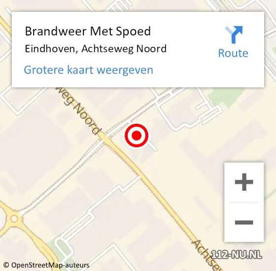 Locatie op kaart van de 112 melding: Brandweer Met Spoed Naar Eindhoven, Achtseweg Noord op 16 januari 2024 11:20