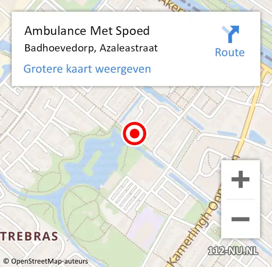 Locatie op kaart van de 112 melding: Ambulance Met Spoed Naar Badhoevedorp, Azaleastraat op 16 januari 2024 11:36