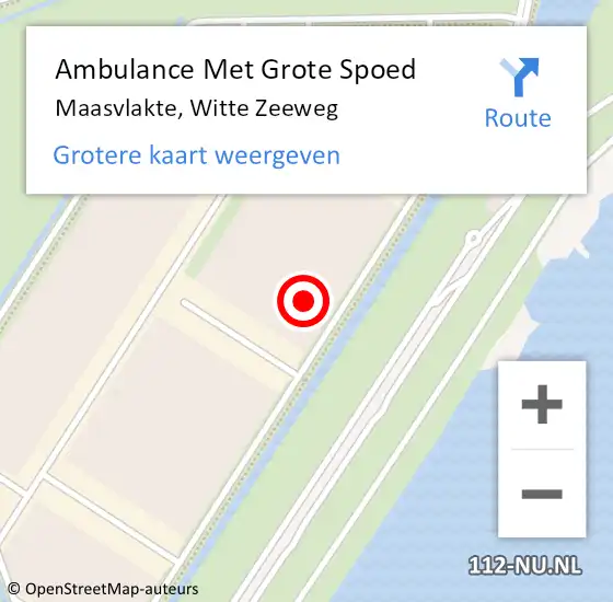 Locatie op kaart van de 112 melding: Ambulance Met Grote Spoed Naar Maasvlakte, Witte Zeeweg op 16 januari 2024 12:24