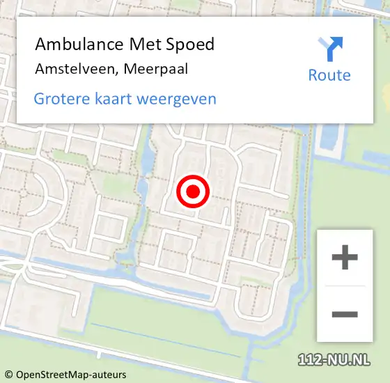 Locatie op kaart van de 112 melding: Ambulance Met Spoed Naar Amstelveen, Meerpaal op 16 januari 2024 12:24