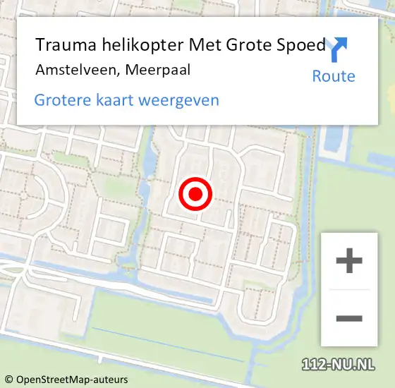 Locatie op kaart van de 112 melding: Trauma helikopter Met Grote Spoed Naar Amstelveen, Meerpaal op 16 januari 2024 12:27
