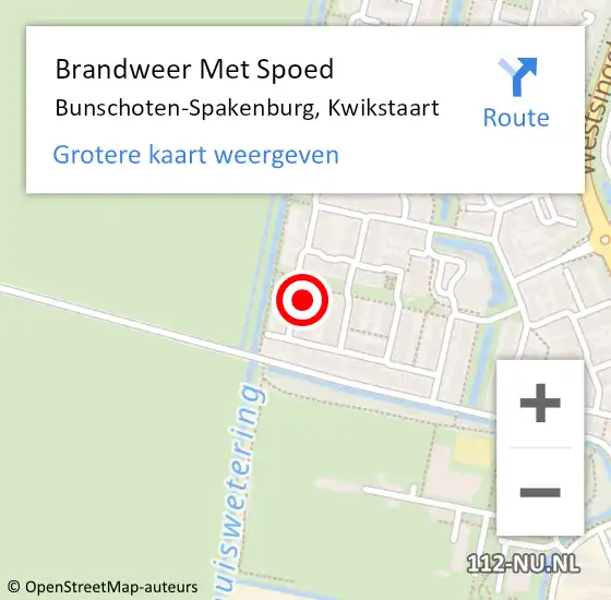 Locatie op kaart van de 112 melding: Brandweer Met Spoed Naar Bunschoten-Spakenburg, Kwikstaart op 16 januari 2024 12:31