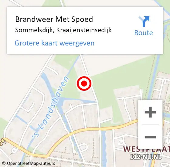 Locatie op kaart van de 112 melding: Brandweer Met Spoed Naar Sommelsdijk, Kraaijensteinsedijk op 16 januari 2024 13:04