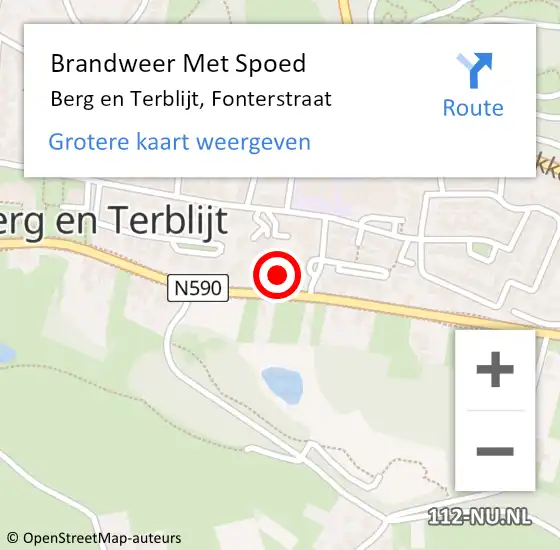 Locatie op kaart van de 112 melding: Brandweer Met Spoed Naar Berg en Terblijt, Fonterstraat op 16 januari 2024 13:08