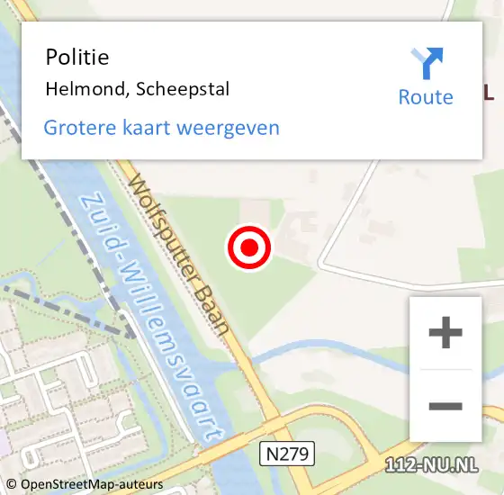 Locatie op kaart van de 112 melding: Politie Helmond, Scheepstal op 16 januari 2024 13:33