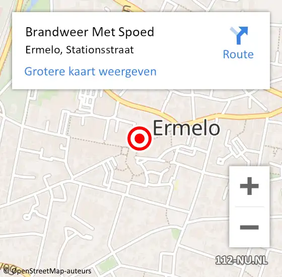 Locatie op kaart van de 112 melding: Brandweer Met Spoed Naar Ermelo, Stationsstraat op 16 januari 2024 13:33