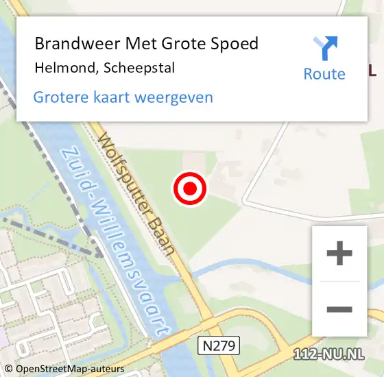 Locatie op kaart van de 112 melding: Brandweer Met Grote Spoed Naar Helmond, Scheepstal op 16 januari 2024 13:33