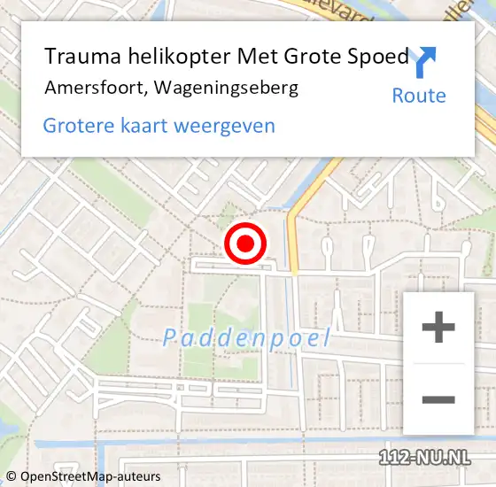 Locatie op kaart van de 112 melding: Trauma helikopter Met Grote Spoed Naar Amersfoort, Wageningseberg op 16 januari 2024 13:47