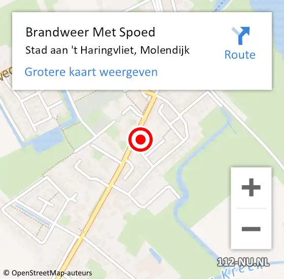 Locatie op kaart van de 112 melding: Brandweer Met Spoed Naar Stad aan 't Haringvliet, Molendijk op 16 januari 2024 14:06