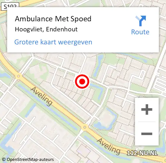 Locatie op kaart van de 112 melding: Ambulance Met Spoed Naar Hoogvliet, Endenhout op 16 januari 2024 14:29