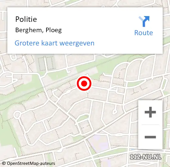 Locatie op kaart van de 112 melding: Politie Berghem, Ploeg op 16 januari 2024 15:43