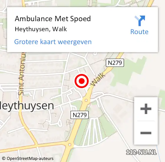 Locatie op kaart van de 112 melding: Ambulance Met Spoed Naar Heythuysen, Walk op 16 januari 2024 15:56
