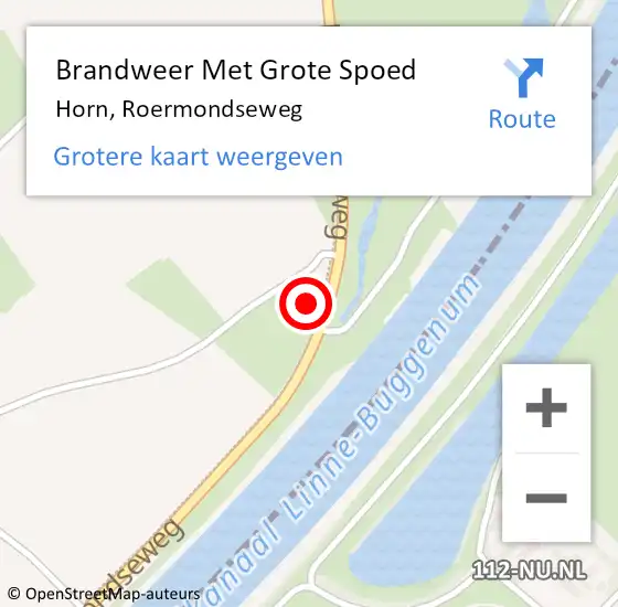 Locatie op kaart van de 112 melding: Brandweer Met Grote Spoed Naar Horn, Roermondseweg op 16 januari 2024 17:34