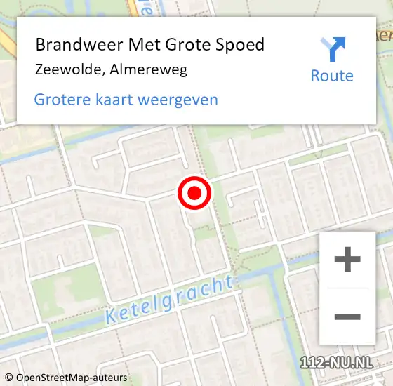 Locatie op kaart van de 112 melding: Brandweer Met Grote Spoed Naar Zeewolde, Almereweg op 16 januari 2024 18:24