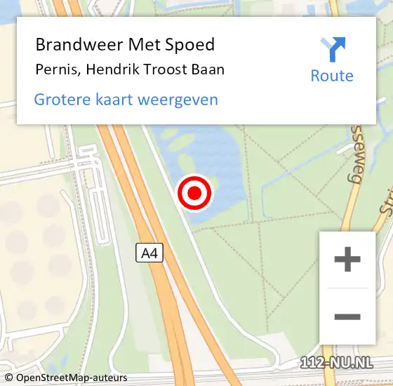 Locatie op kaart van de 112 melding: Brandweer Met Spoed Naar Pernis, Hendrik Troost Baan op 16 januari 2024 18:25