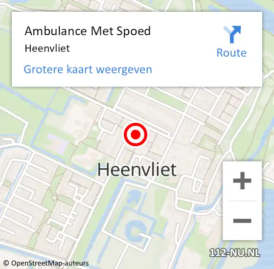 Locatie op kaart van de 112 melding: Ambulance Met Spoed Naar Heenvliet op 16 januari 2024 18:37