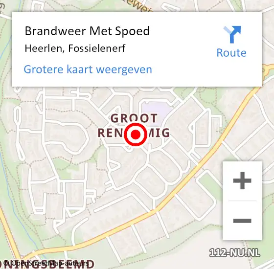 Locatie op kaart van de 112 melding: Brandweer Met Spoed Naar Heerlen, Fossielenerf op 16 januari 2024 19:01