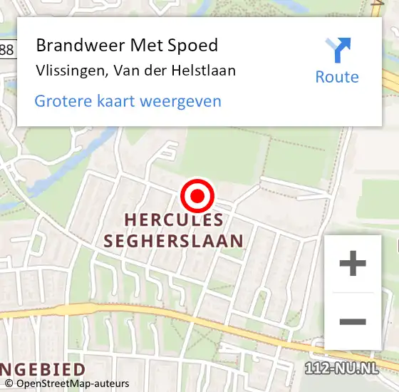 Locatie op kaart van de 112 melding: Brandweer Met Spoed Naar Vlissingen, Van der Helstlaan op 16 januari 2024 19:37