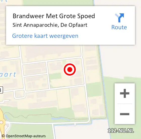 Locatie op kaart van de 112 melding: Brandweer Met Grote Spoed Naar Sint Annaparochie, De Opfaart op 16 januari 2024 19:59