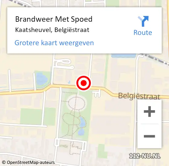 Locatie op kaart van de 112 melding: Brandweer Met Spoed Naar Kaatsheuvel, Belgiëstraat op 16 januari 2024 20:46