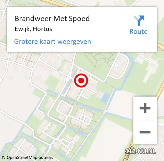 Locatie op kaart van de 112 melding: Brandweer Met Spoed Naar Ewijk, Hortus op 16 januari 2024 21:10