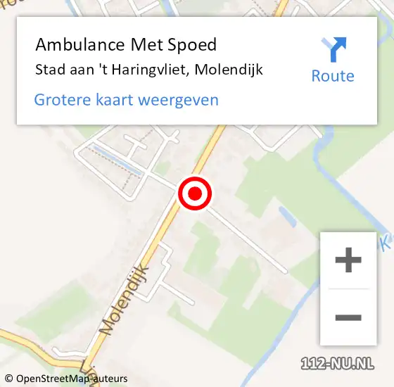 Locatie op kaart van de 112 melding: Ambulance Met Spoed Naar Stad aan 't Haringvliet, Molendijk op 16 januari 2024 21:11