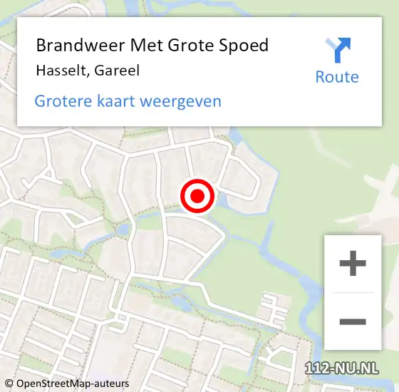 Locatie op kaart van de 112 melding: Brandweer Met Grote Spoed Naar Hasselt, Gareel op 16 januari 2024 21:12