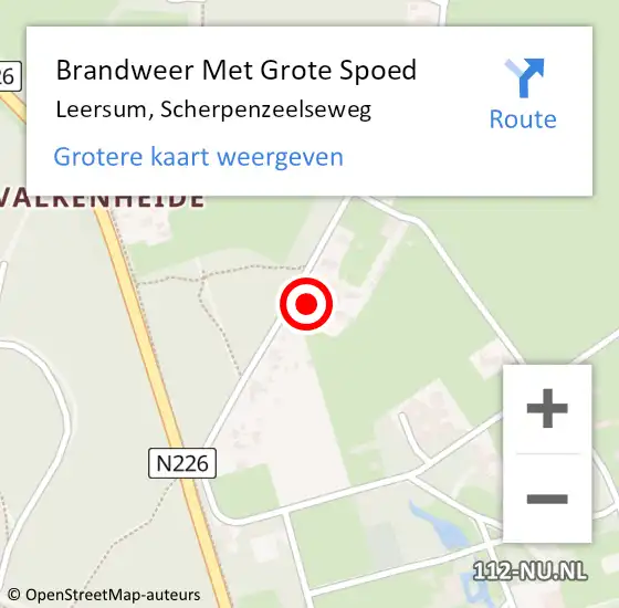 Locatie op kaart van de 112 melding: Brandweer Met Grote Spoed Naar Leersum, Scherpenzeelseweg op 16 januari 2024 22:38