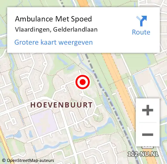 Locatie op kaart van de 112 melding: Ambulance Met Spoed Naar Vlaardingen, Gelderlandlaan op 17 januari 2024 00:47