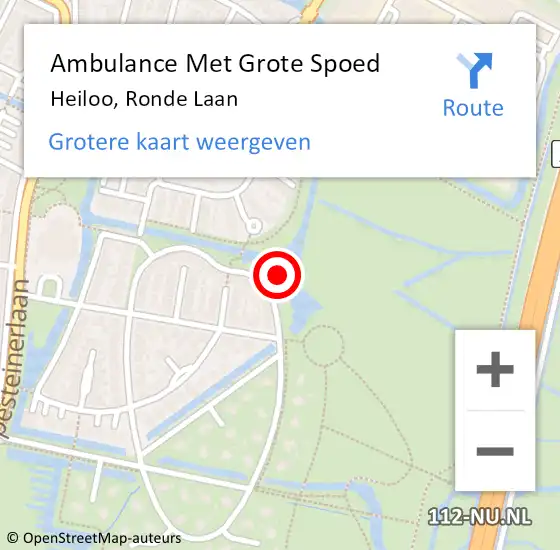 Locatie op kaart van de 112 melding: Ambulance Met Grote Spoed Naar Heiloo, Ronde Laan op 17 januari 2024 00:51