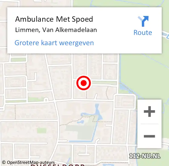 Locatie op kaart van de 112 melding: Ambulance Met Spoed Naar Limmen, Van Alkemadelaan op 17 januari 2024 01:36