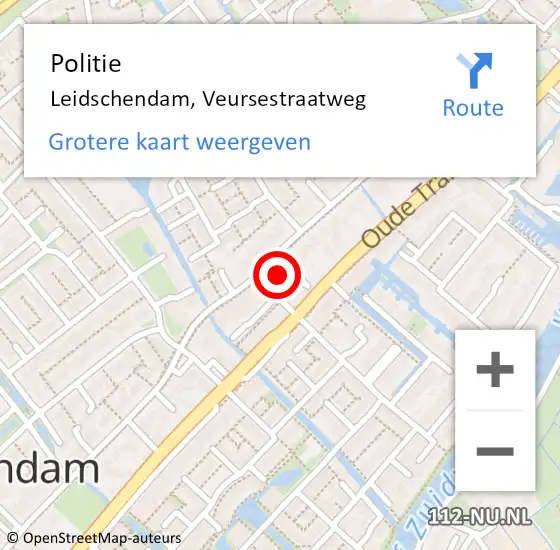 Locatie op kaart van de 112 melding: Politie Leidschendam, Veursestraatweg op 22 september 2014 13:27