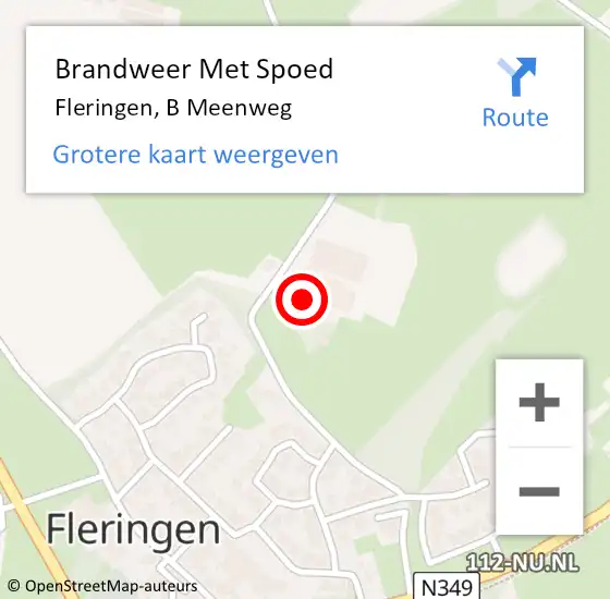 Locatie op kaart van de 112 melding: Brandweer Met Spoed Naar Fleringen, B Meenweg op 22 september 2014 13:27