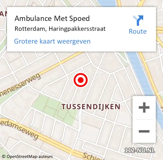 Locatie op kaart van de 112 melding: Ambulance Met Spoed Naar Rotterdam, Haringpakkersstraat op 17 januari 2024 03:39