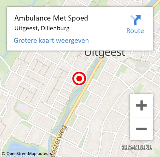 Locatie op kaart van de 112 melding: Ambulance Met Spoed Naar Uitgeest, Dillenburg op 17 januari 2024 08:17