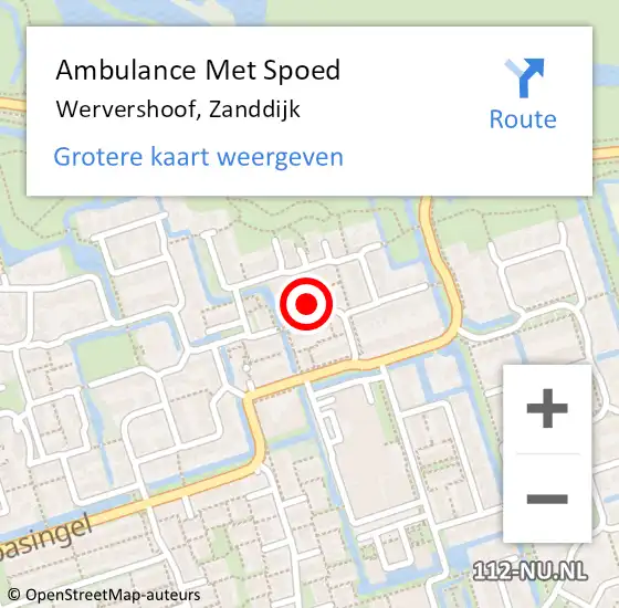 Locatie op kaart van de 112 melding: Ambulance Met Spoed Naar Wervershoof, Zanddijk op 17 januari 2024 08:19
