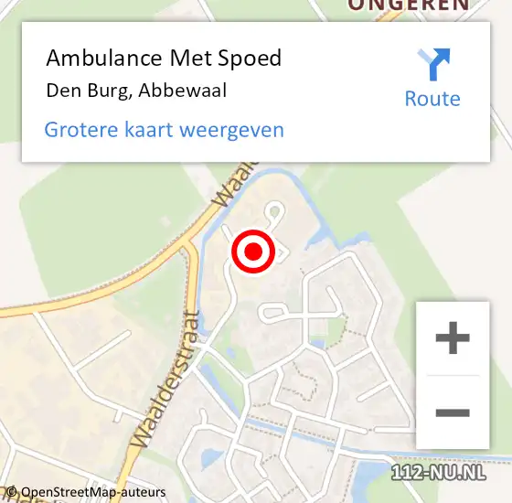 Locatie op kaart van de 112 melding: Ambulance Met Spoed Naar Den Burg, Abbewaal op 17 januari 2024 08:25