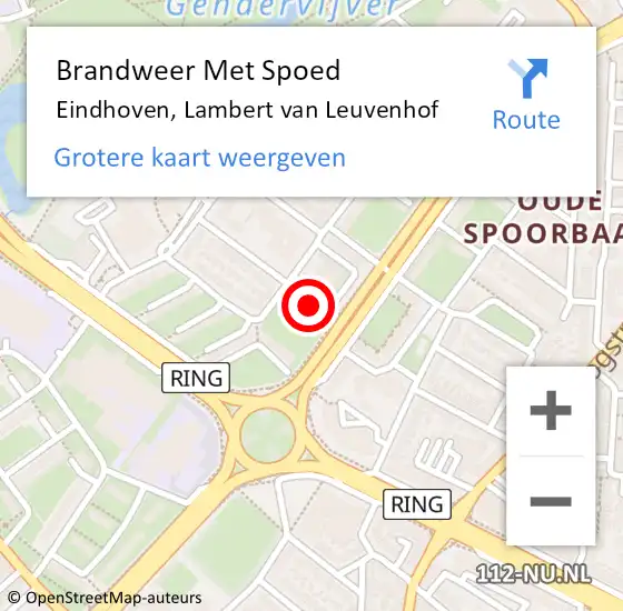 Locatie op kaart van de 112 melding: Brandweer Met Spoed Naar Eindhoven, Lambert van Leuvenhof op 17 januari 2024 09:00