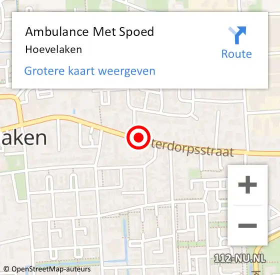 Locatie op kaart van de 112 melding: Ambulance Met Spoed Naar Hoevelaken op 17 januari 2024 09:13