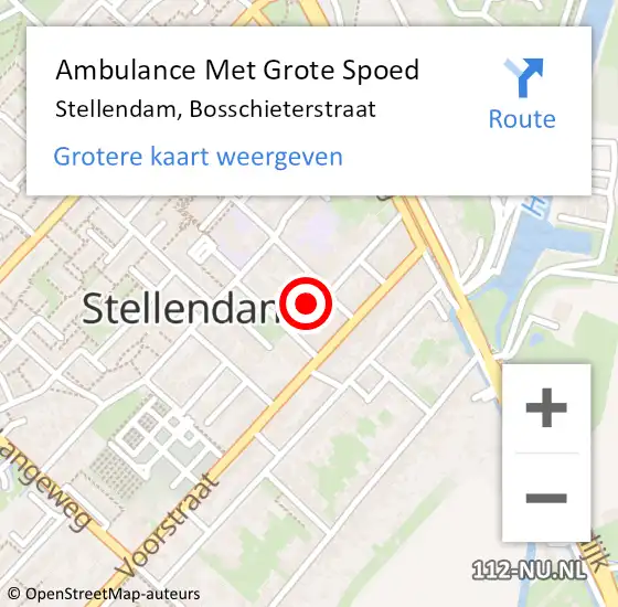 Locatie op kaart van de 112 melding: Ambulance Met Grote Spoed Naar Stellendam, Bosschieterstraat op 17 januari 2024 09:19