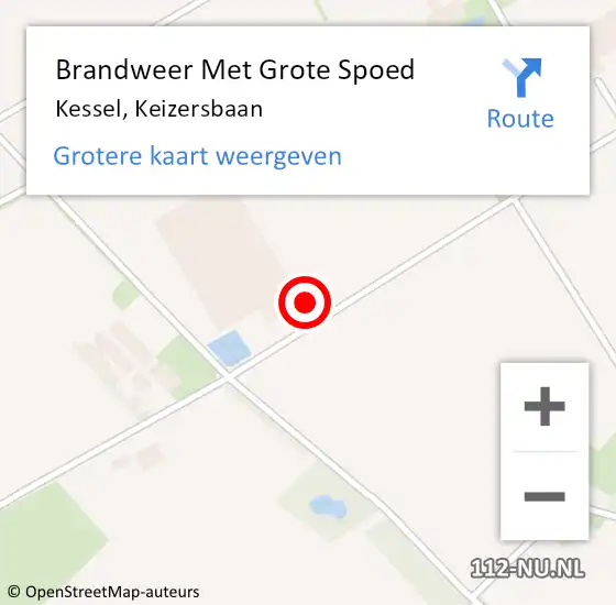 Locatie op kaart van de 112 melding: Brandweer Met Grote Spoed Naar Kessel, Keizersbaan op 17 januari 2024 09:21