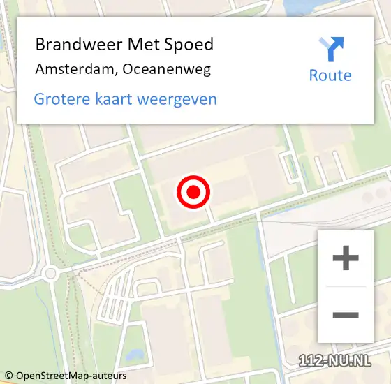 Locatie op kaart van de 112 melding: Brandweer Met Spoed Naar Amsterdam, Oceanenweg op 17 januari 2024 09:35