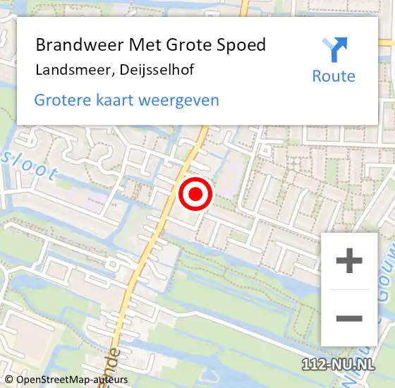 Locatie op kaart van de 112 melding: Brandweer Met Grote Spoed Naar Landsmeer, Deijsselhof op 17 januari 2024 09:57