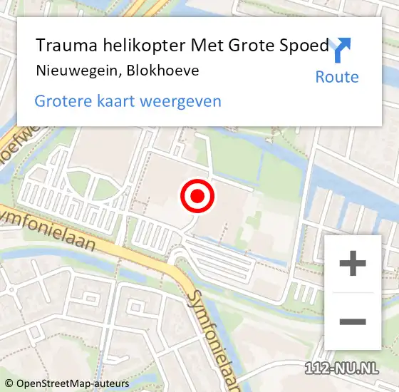 Locatie op kaart van de 112 melding: Trauma helikopter Met Grote Spoed Naar Nieuwegein, Blokhoeve op 17 januari 2024 10:14