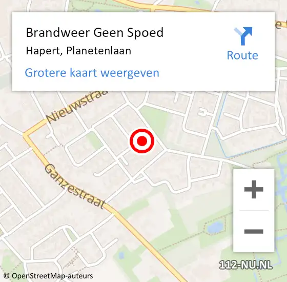 Locatie op kaart van de 112 melding: Brandweer Geen Spoed Naar Hapert, Planetenlaan op 17 januari 2024 10:34