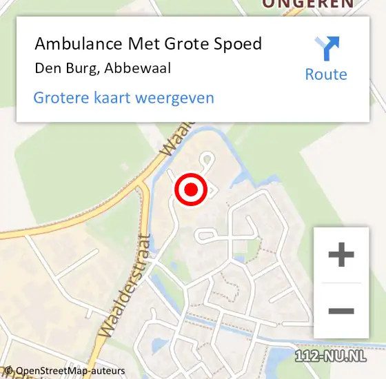 Locatie op kaart van de 112 melding: Ambulance Met Grote Spoed Naar Den Burg, Abbewaal op 17 januari 2024 10:49